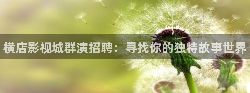 泡泡影视网：横店影视城群演招聘：寻找你的独特故事世界